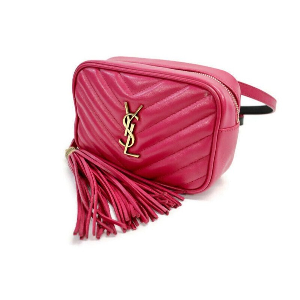 SAINT LAURENT - Lou Pink Leather Belt Bag Fanny Pack - Picture 3 of 11